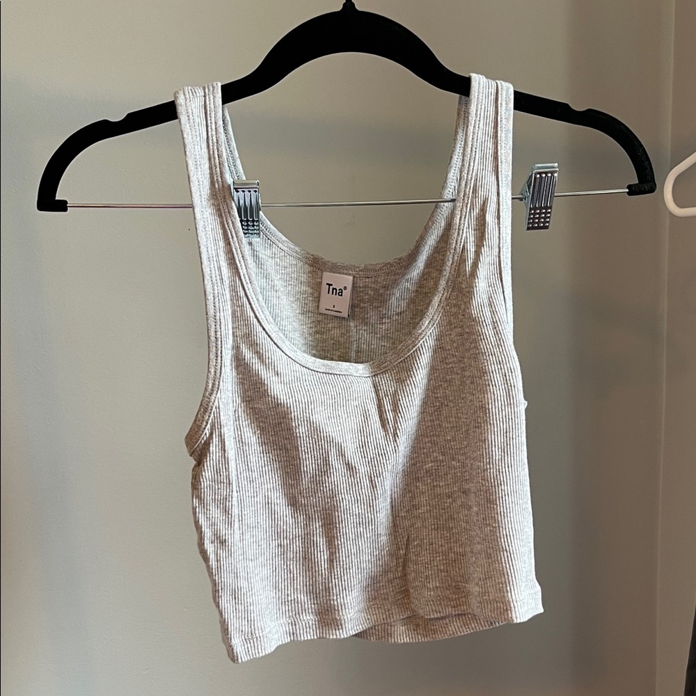 TNA Light Gray Ribbed Tank Top